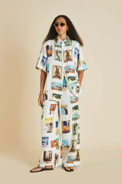 Sale Alabama Cadmus Postcard Pajamasin Silk Twill Pajamas