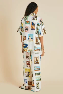 Sale Alabama Cadmus Postcard Pajamasin Silk Twill Pajamas