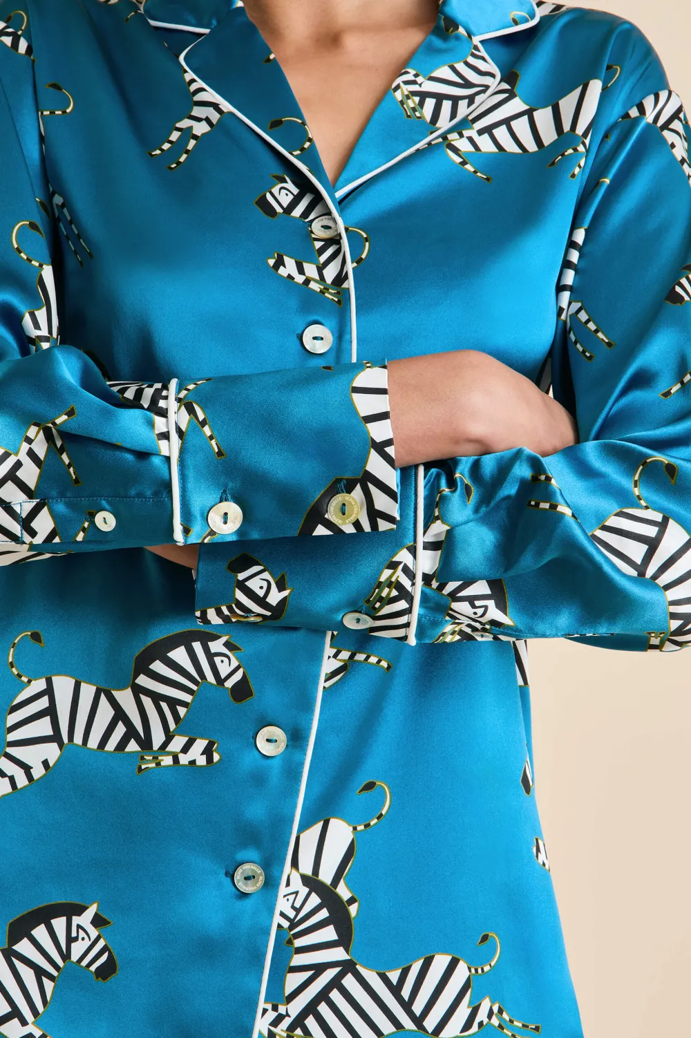 Best Alba Zora Zebra Pajamasin Silk Satin Pajamas