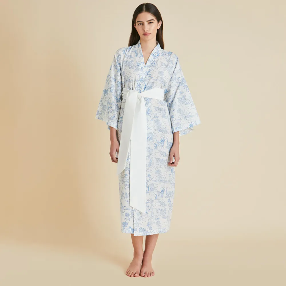 Store Amaya Eros Toile de Jouy Robein Cotton-Silk Robes