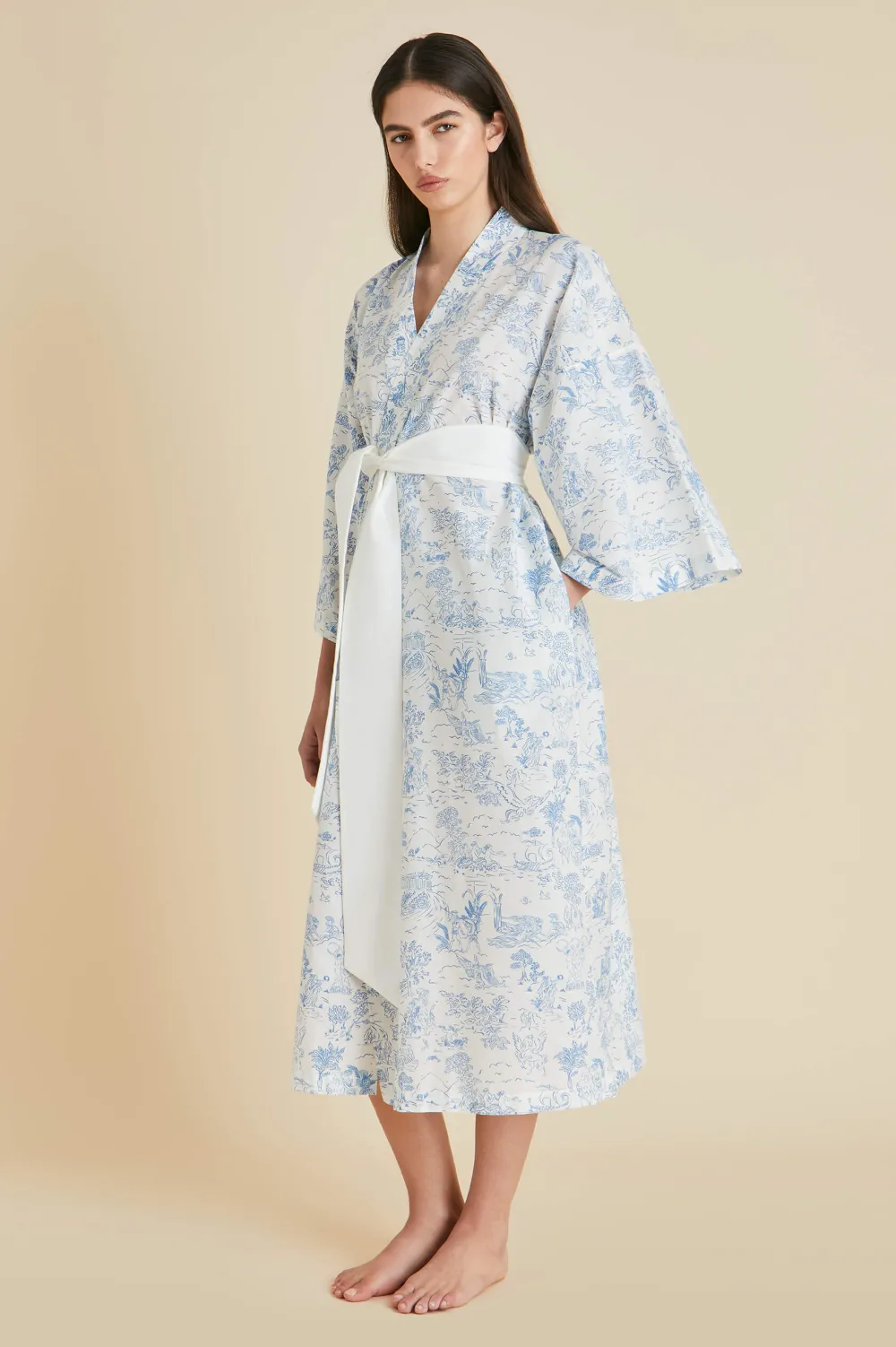 Store Amaya Eros Toile de Jouy Robein Cotton-Silk Robes