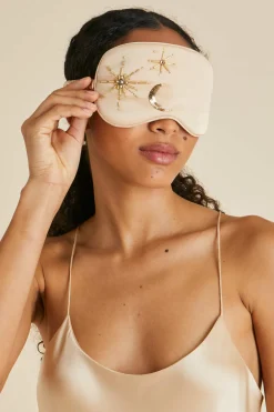 Discount Audrey Celestine Caramel Embellished Eye Maskin Sandwashed Silk Eye Masks
