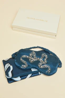 Online Audrey Grace Blue Embellished Eye Maskin Silk Satin Eye Masks
