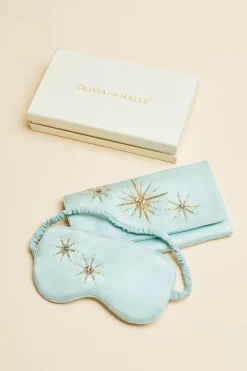 Flash Sale Audrey Incantation Blue Embellished Eye Maskin Sandwashed Silk Eye Masks