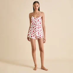 New Bella Amore Red Heart Camisole Setin Silk Satin Camisole Sets|Pajamas
