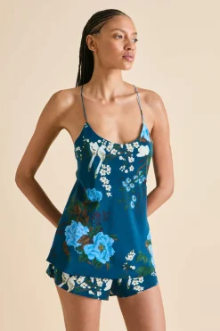 Hot Bella Tibatant Floral Camisole Setin Silk Crêpe de Chine Camisole Sets|Pajamas