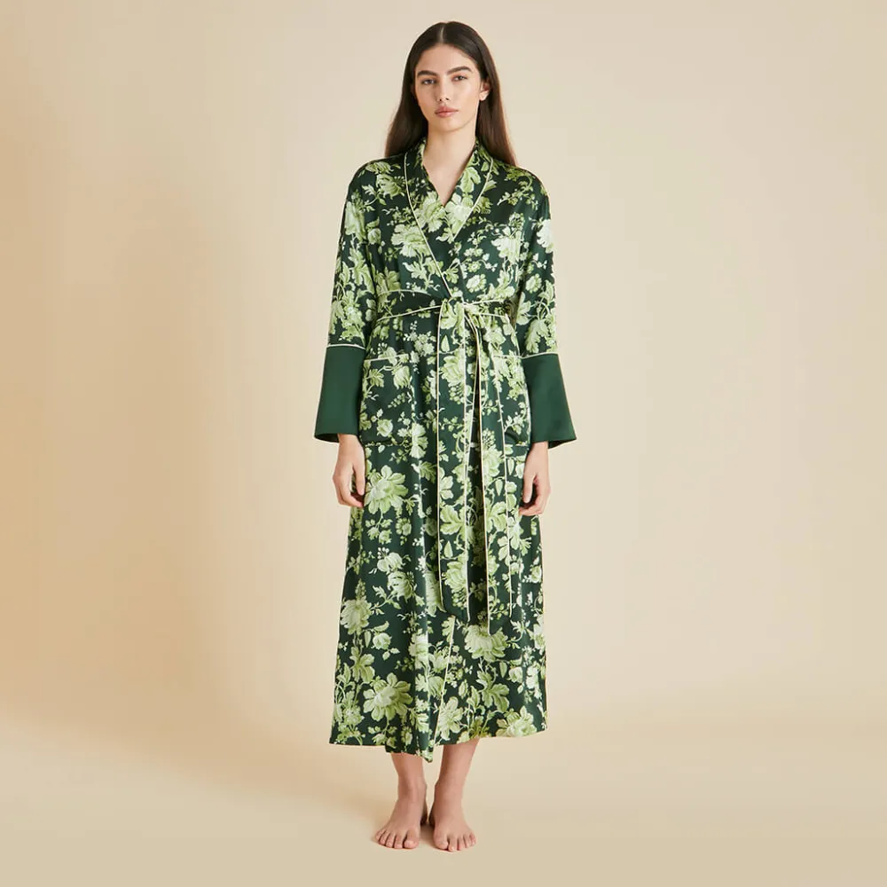 Fashion Capability Ares Floral Robein Silk Satin Robes