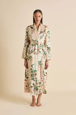 Shop Capability Tirtoff Floral Robein Silk Satin Robes