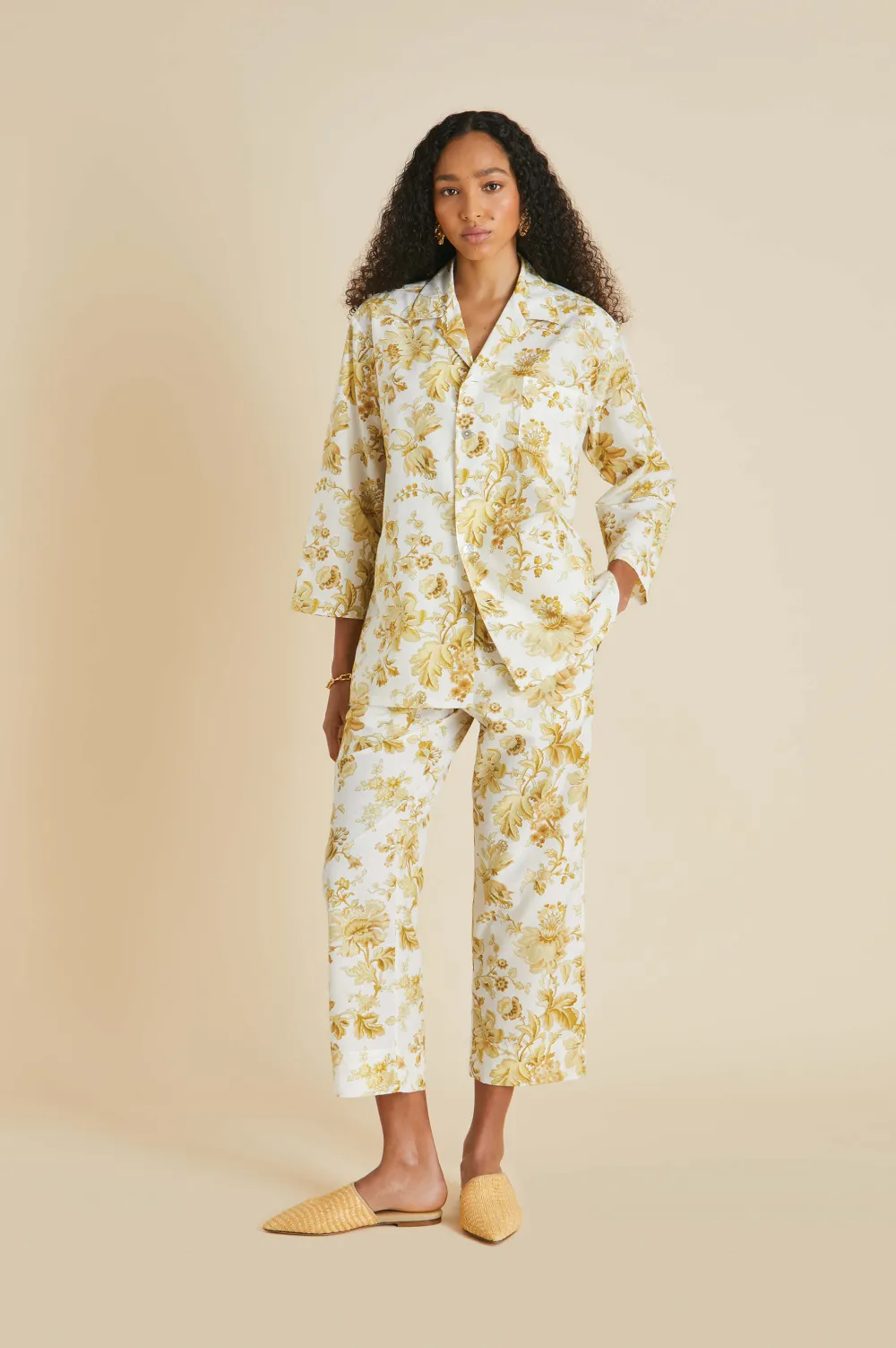 Online Casablanca Aegeus Floral Pajamasin Cotton-Silk Pajamas