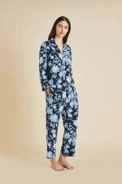 Fashion Casablanca Alcides Floral Pajamasin Silk Crêpe de Chine Pajamas