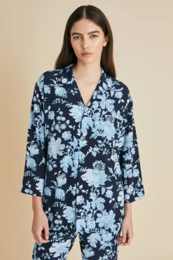 Fashion Casablanca Alcides Floral Pajamasin Silk Crêpe de Chine Pajamas