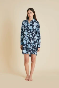 Flash Sale Celeste Alcides Floral Nightshirtin Silk Crêpe de Chine Nightshirts