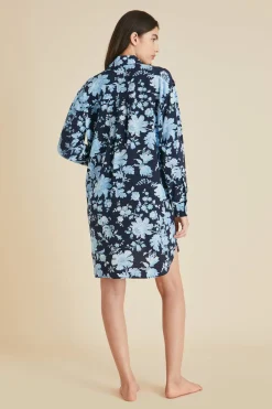 Flash Sale Celeste Alcides Floral Nightshirtin Silk Crêpe de Chine Nightshirts