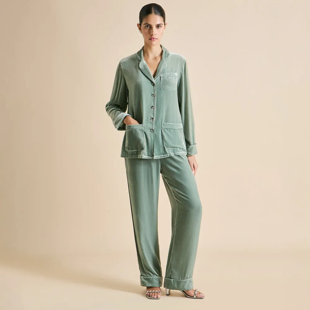 Shop Coco Ash Pajamasin Silk Velvet Pajamas