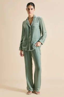Shop Coco Ash Pajamasin Silk Velvet Pajamas