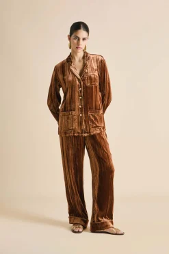 Best Sale Coco Coin Bronze Pajamasin Silk Velvet Pajamas