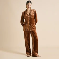 Best Sale Coco Coin Bronze Pajamasin Silk Velvet Pajamas