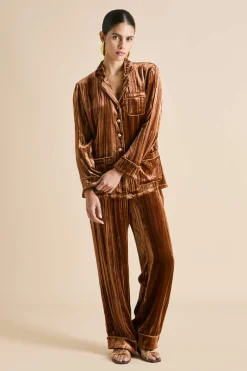 Best Sale Coco Coin Bronze Pajamasin Silk Velvet Pajamas