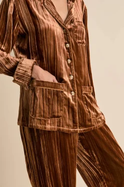 Best Sale Coco Coin Bronze Pajamasin Silk Velvet Pajamas
