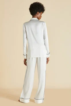 Discount Coco Jet Black Pajamasin Silk Satin Pajamas