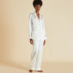 Hot Coco Oyster Pajamasin Silk Satin Pajamas