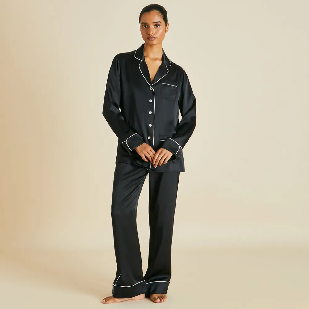 Flash Sale Coco Jet Pajamasin Silk Satin Pajamas