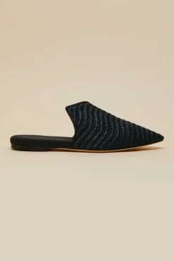 Store Contessa Casati Black Slippersin Raffia Slippers
