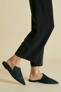 Store Contessa Casati Black Slippersin Raffia Slippers