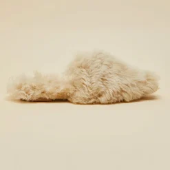 Shop Contessa Gaia Beige Slippersin Merino Wool Slippers