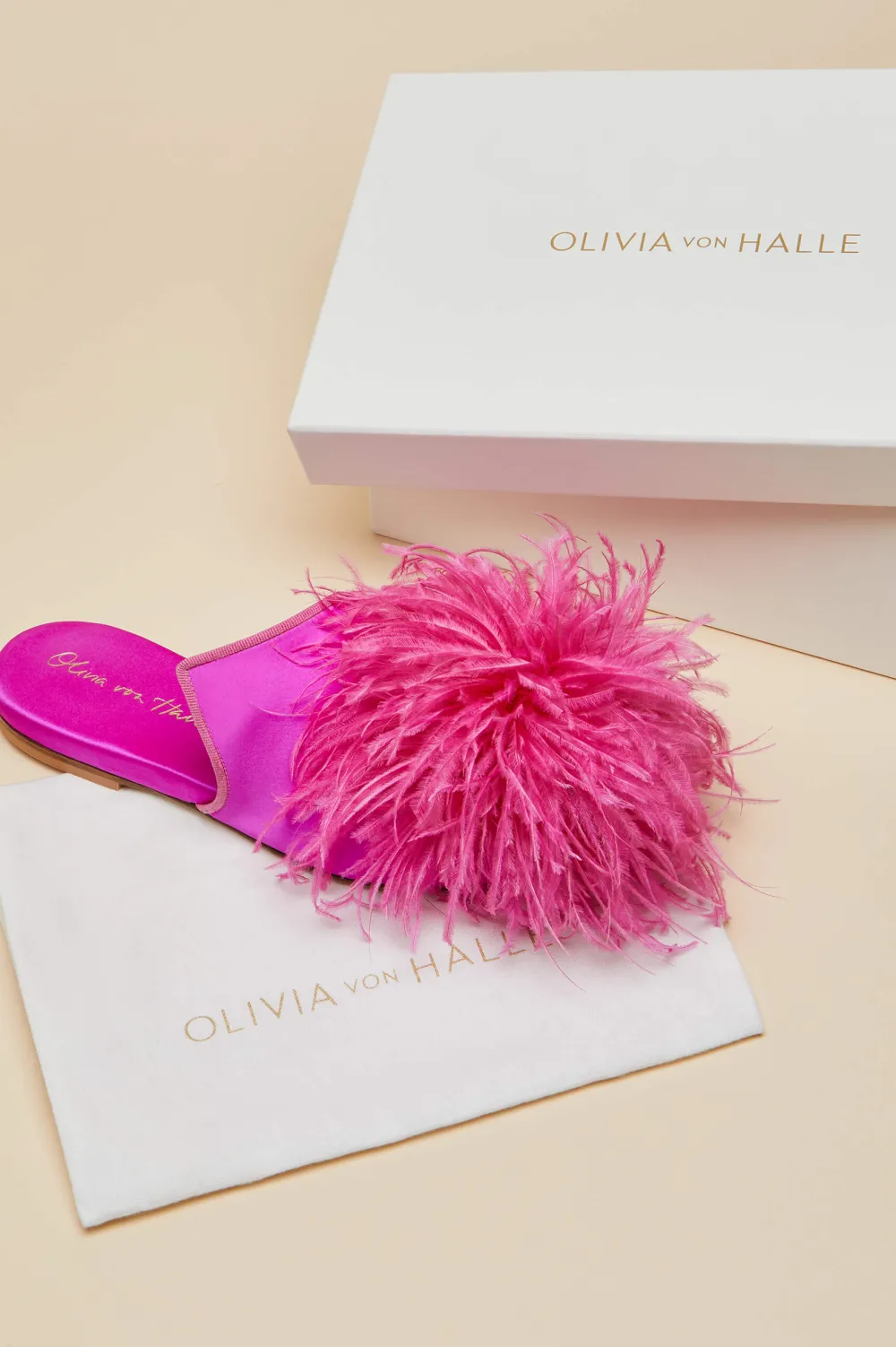 Discount Contessa Madame PinkSlippersin Silk Feather Slippers