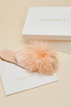 Outlet Contessa Minnie OrangeSlippersin Silk Feather Slippers