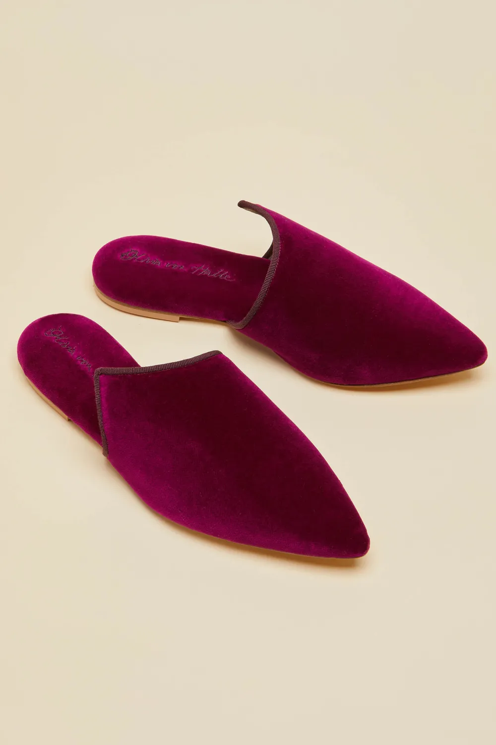 Cheap Contessa Pasha Pink Slippersin Velvet Slippers