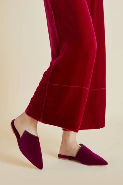 Cheap Contessa Pasha Pink Slippersin Velvet Slippers