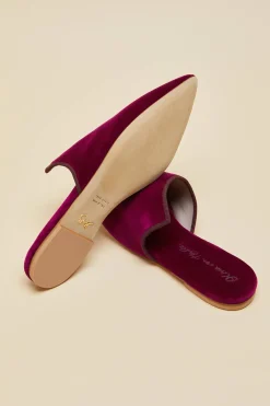 Cheap Contessa Pasha Pink Slippersin Velvet Slippers