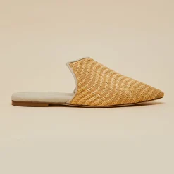 Hot Contessa Roscoe Beige Slippersin Raffia Slippers