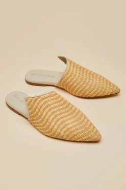 Hot Contessa Roscoe Beige Slippersin Raffia Slippers