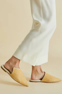 Hot Contessa Roscoe Beige Slippersin Raffia Slippers