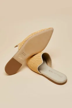 Hot Contessa Roscoe Beige Slippersin Raffia Slippers