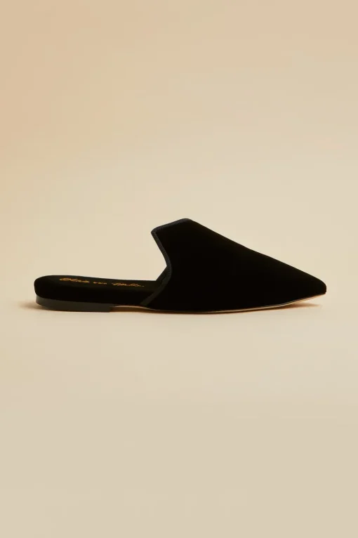 Sale Contessa Verona Black Slippersin Velvet Slippers