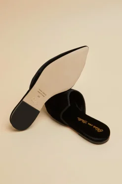 Sale Contessa Verona Black Slippersin Velvet Slippers