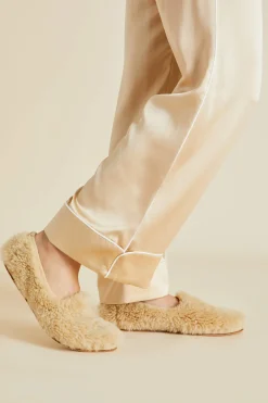 Sale Dolly Caramel Slippersin Merino Wool Slippers
