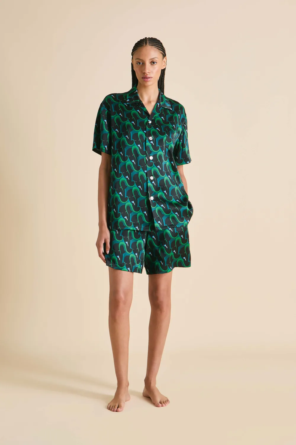 Outlet Emeli Colette Figure Pajamasin Silk Satin Pajamas