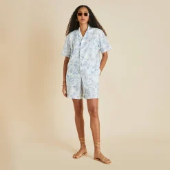 Outlet Emeli Eros Toile de Jouy Pajamasin Cotton-Silk Pajamas