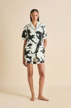 Clearance Ingo Romain Panther Pajamasin Silk Twill Pajamas