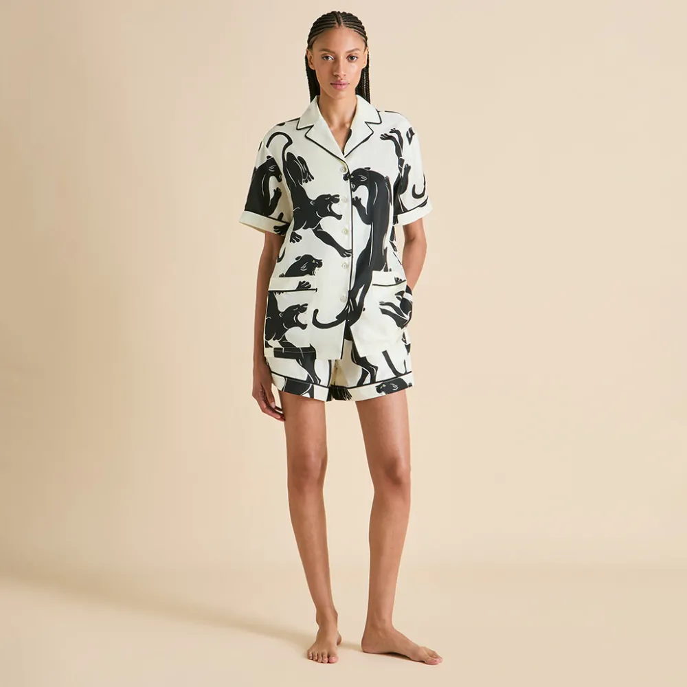 Clearance Ingo Romain Panther Pajamasin Silk Twill Pajamas