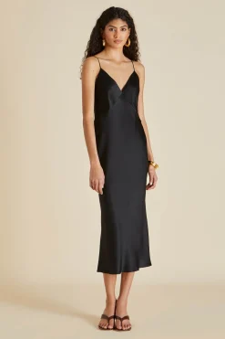 Discount Issa Jet Slip Dressin Silk Satin Dresses