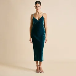 Cheap Issa Ocean Slip Dressin Silk Velvet Dresses