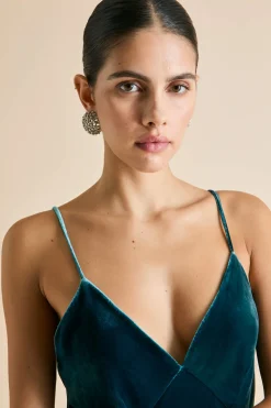 Cheap Issa Ocean Slip Dressin Silk Velvet Dresses