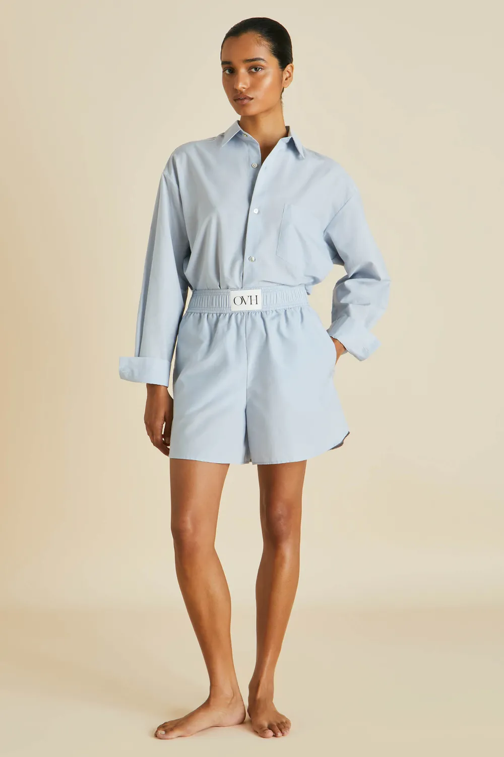 Hot Kick Blue Pajamasin Cotton-Silk Pajamas