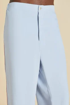 Outlet Laurent Cerulean Blue Pajamasin Sandwashed Silk Pajamas